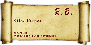 Riba Bence névjegykártya